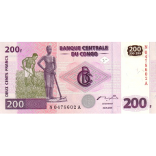 P 95 Congo (Democratic Republic) - 200 Franc Year 2000 (GD Printer)
